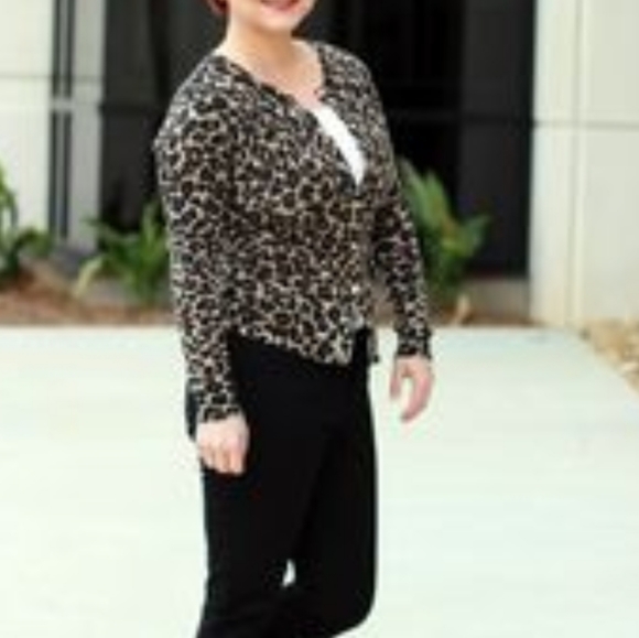 ECI New York Cheetah Pattern Metalic Blazer Size 4 - Picture 2 of 6